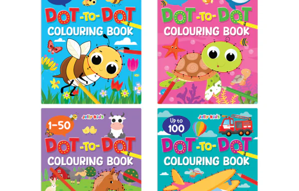 Jolly Kids Dot-To-Dot Colouring Books Set of 4 for Ages 3 to 6 years