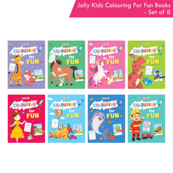 Jolly Kids Colouring For Fun Books Arts and Colouring Set for Kids (Set of 8) (1)