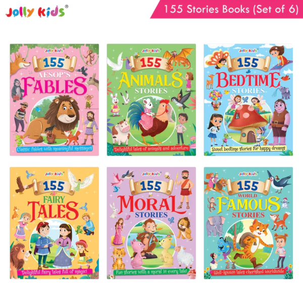 Jolly Kids 155 Beautifully Illustrated Stories for Kids (Set of 6)