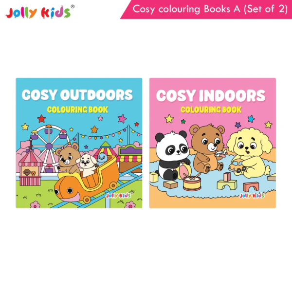 Jolly Kids Cosy Colouring Books A (Set of 2)