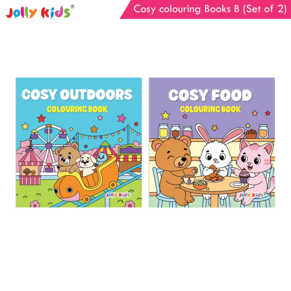 Jolly Kids Cosy Colouring Books B (Set of 2)