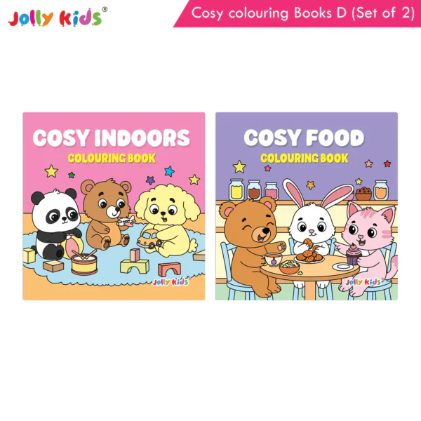 Jolly Kids Cosy Colouring Books D (Set of 2)