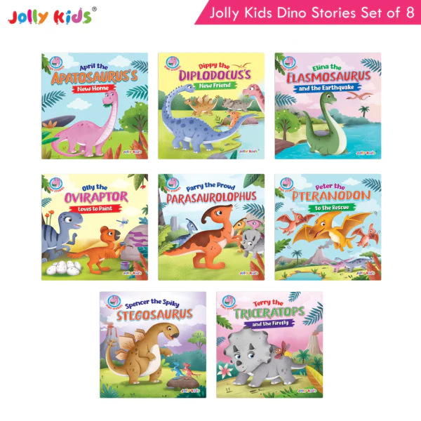 Jolly Kids Dinosaur Story Books Colourful Illustrations Set of 8