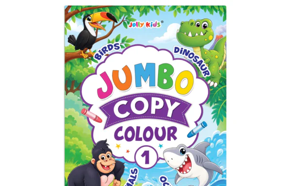 Jolly Kids Jumbo Copy Colour Book Birds, Dinosaurs, Animals, Ocean