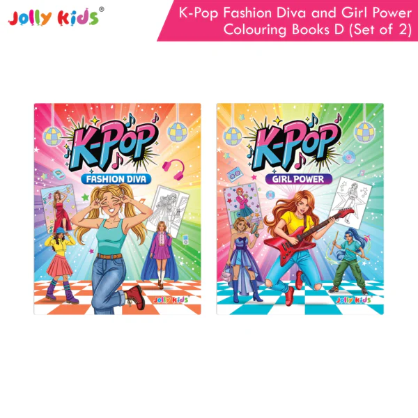 Jolly Kids K Pop Colouring Books D (Set of 2)