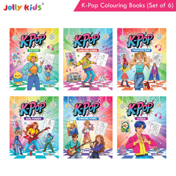 Jolly Kids K Pop Colouring Books (Set of 6)