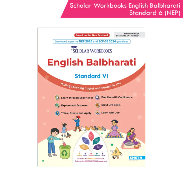 Scholar Workbooks English Balbharati Standard 6 (NEP 2020)