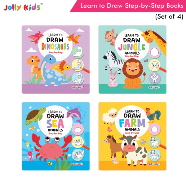 Jolly Kids Learn to Draw Animal Step-by-Step Drawing and Colouring ...